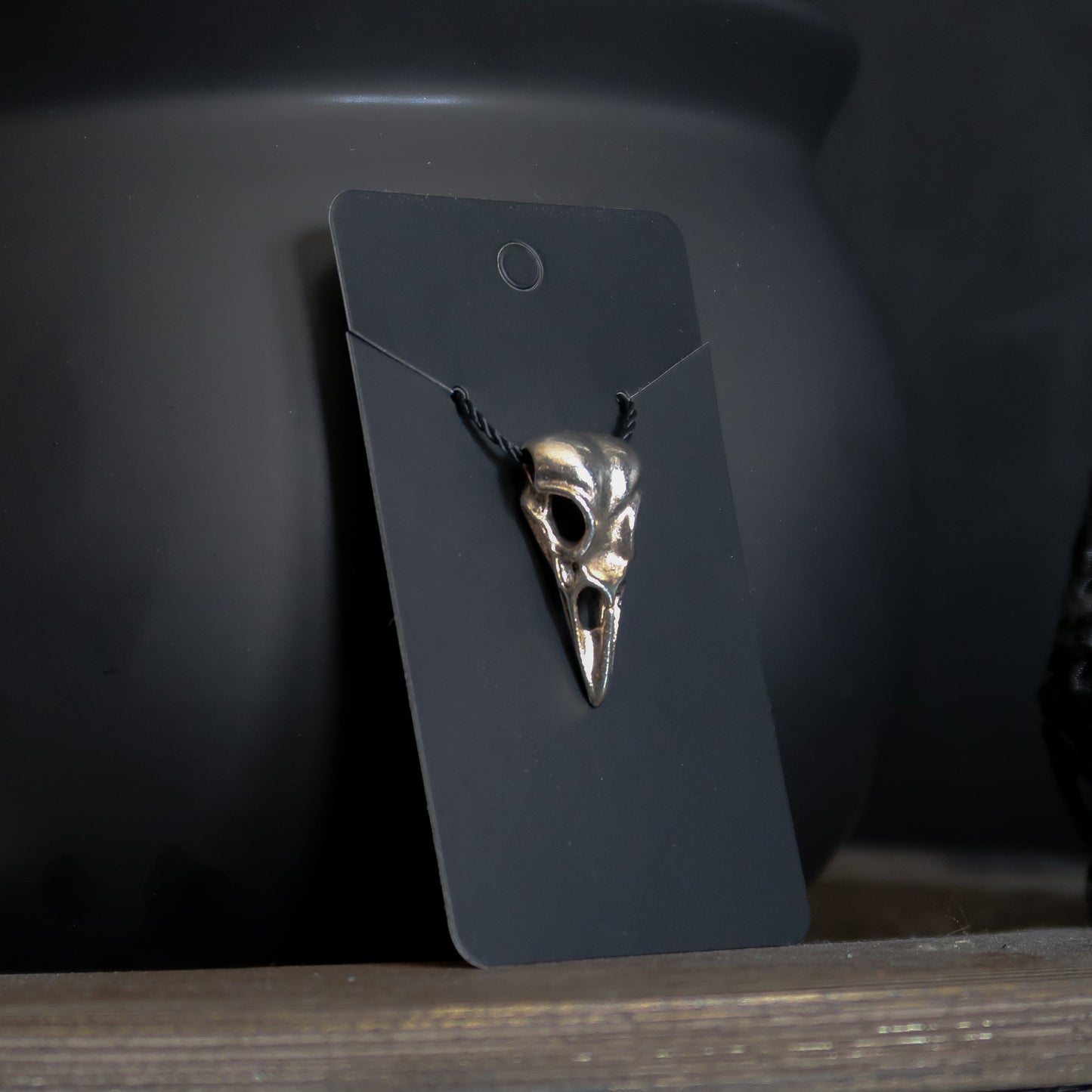 Silver Raven Skull Pendant